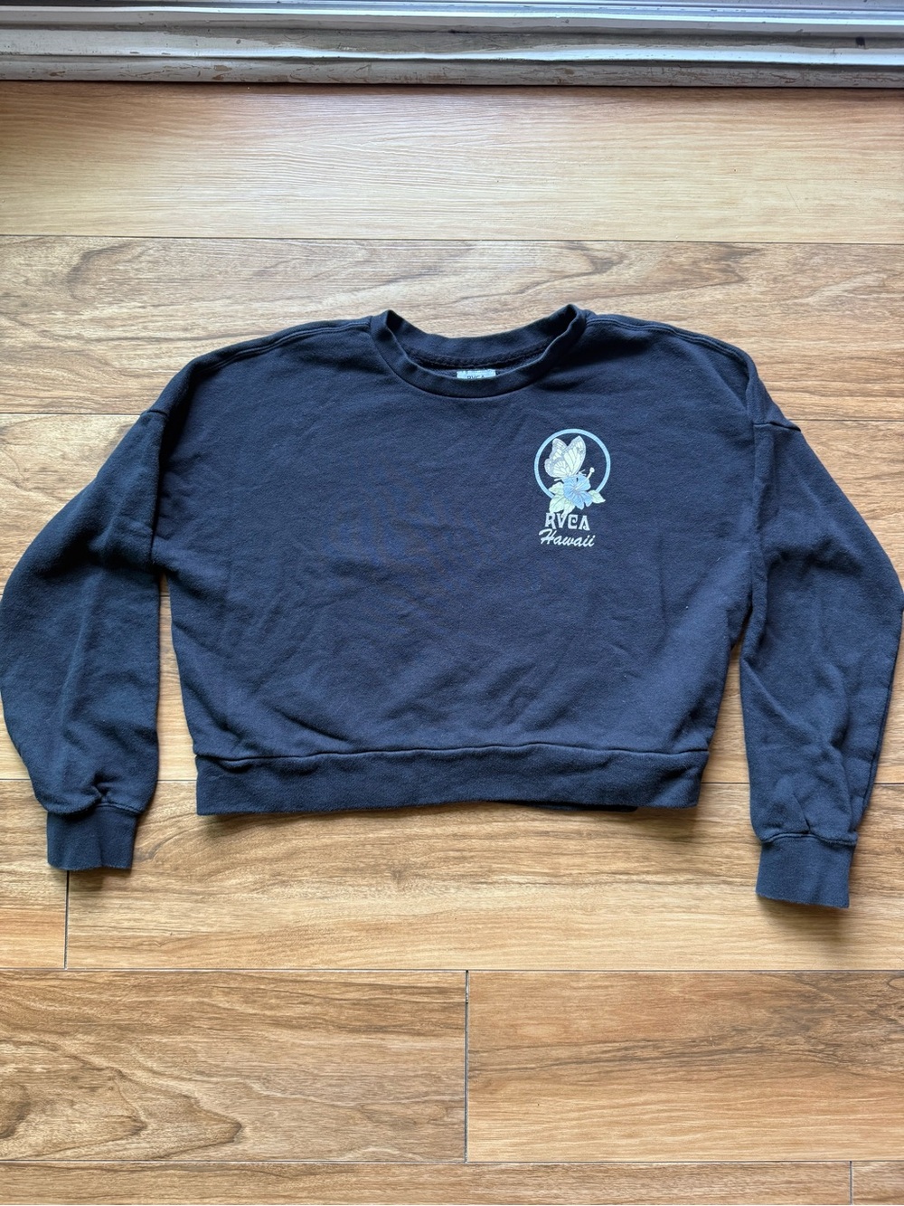 RVCA Hawaii Cropped Crewneck Sweatshirt Medium “Wish You Were Here”